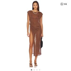 Asta Resort Asymmetrical Dress in Chocolate Brown